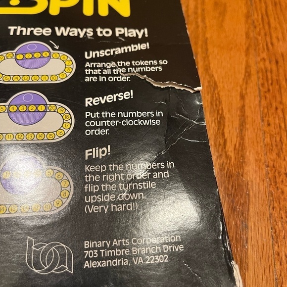 TOP SPIN Puzzle Brain Teaser Numbers Game Toy Binary Arts USA Made Vintage - Picture 9 of 9
